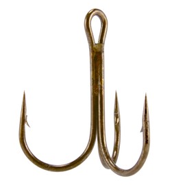 Dr.Fish 30 Pack Treble Hooks, Bronze Round Bend, #16-#6/0, Triple Fishing Hooks for Fresh&Saltwater, Replacement Catfish Walleye Trout Salmon Bass Fishing #12