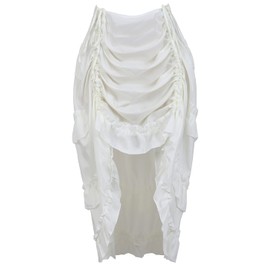 Hengzhifeng Women Steampunk Pirate High-Low Lace Skirt (M,White)