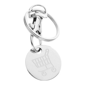 NUOBESTY Cart Token Key Ring Metal Alloy Quarter Holder Keychain Stainless Steel Coin Keyring Portable Trolley Tokens Shop Trolley Token Remover Pendant for Grocery Supermarket
