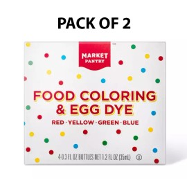 Market Pantry 2 PACK Market Pantry Assorted Food Coloring & Egg Dye Red Blue Green Yellow
