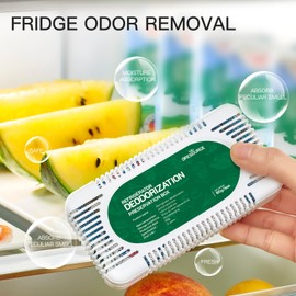 Gresource Fridge Deodorizer 4 Pack, Refrigerator and Freezer Deodorizer Odor Eliminator Reusable, Activated Carbon Odor Absorber and Moisture for Freezers, Coolers, Closet and Trash Can