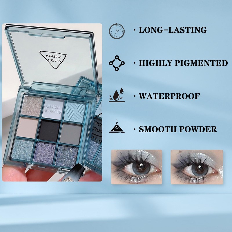 Eyeshadow Palettes, Matte Blue Eye Shadow Pallets For Women, Highly
