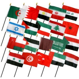 Set of 20 Middle East Eastern Countries 4''x6'' Desk Table Stick Flag (No Bases) - Vivid Color and UV Fade Resistant - Prime Outside Garden Home Decor
