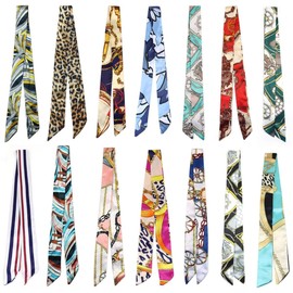 Coyanyu Pack of 14 Handbags Scarf, Satin Ribbon Silk Scarves for Women, Backpack Silk Scarves Women, Handle Wrap Band Scarf for Handle, Bag, Hair Scarf, Head Bags, Women Girls, multicoloured