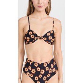Rhode Women's Anja Top, Black Bombay Bloom, XS