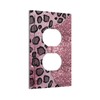 YIJIKJY Decorative Outlet Covers Pink Leopard Glitter Diamonds Texture 1