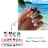 Beach Vacation Press on Nails Coconut Tree Design Fake Nails