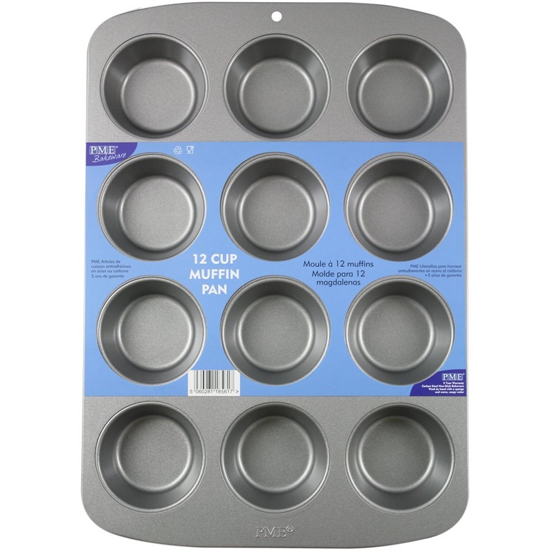 PME CSB110 Carbon Steel Non-Stick 12 Cup Muffin Pan ,