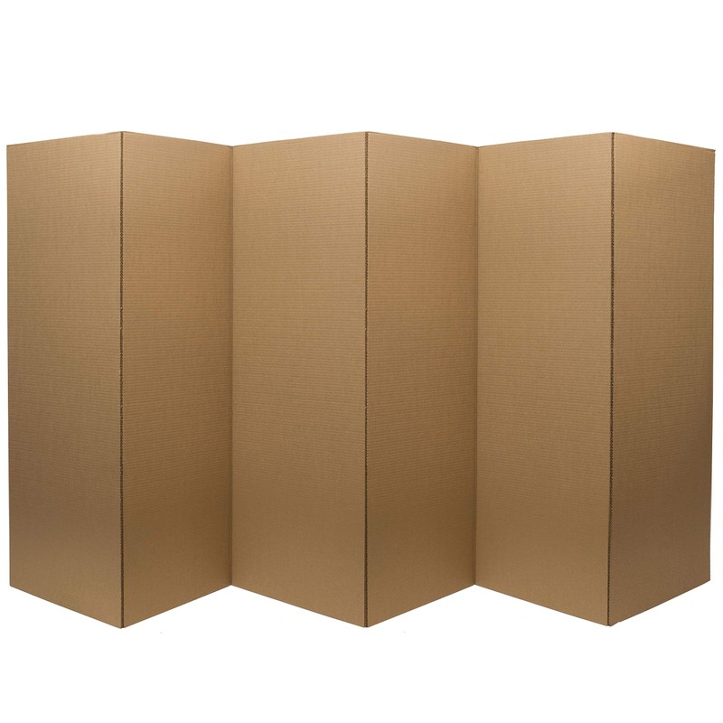 4 ft. Short Brown Temporary Cardboard Folding Screen - 6