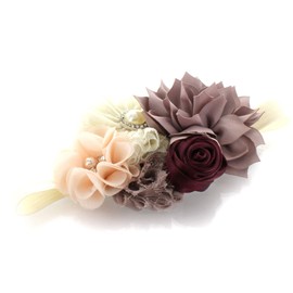 My Lello Shabby Fabric Flower Cluster Headbands Baby - Girls - Toddler Stretchy Elastic