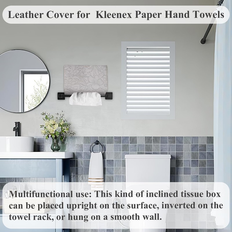 Jasenna Leather Cover for Disposable Paper Hand Towel Box, Compatible