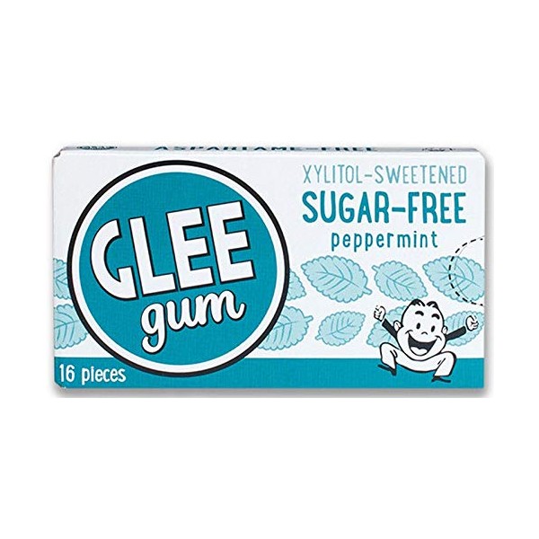 Glee Gum Sugar-Free Peppermint, 1-Ounce (Pack of 12)