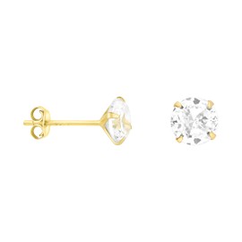 SOFIA MILANI - Women's Earrings 925 Silver – Cubic Zirconia Stud Earrings, Yellow Gold, Cubic Zirconia