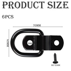 6 Pack D-Ring Tie Downs Cargo Tie Downs Anchors D Lashing Rings,Tie Down Anchor D Rings Tie Down Anchors Hooks Stainless Steel D Ring Tie Down Anchor Tie Down Rings For Cargo Safety In Trucks,Boats