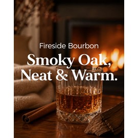 M&SENSE Fireside Bourbon Scented Candle Smoky Oak for Winter Christmas Gift