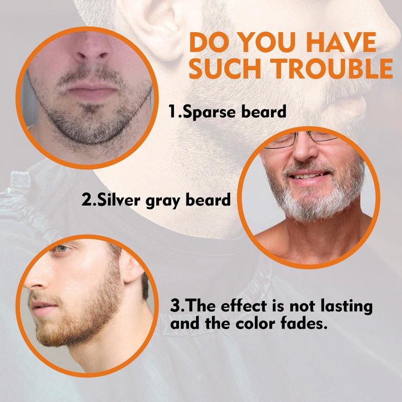 Beard Pencil Filler for Men (Black), Four-fork Tip Beard Styling