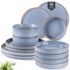 GBHOME Ceramic Dinnerware Sets With Double Bowl for 4, 16