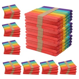 SHEUTSAN 2000 PCS 4.5 Inch Colored Popsicle Sticks, 114 x 10 x 2mm Rainbow Wooden Craft Sticks, Colorful Ice Cream Lollipop Sticks for DIY Crafts