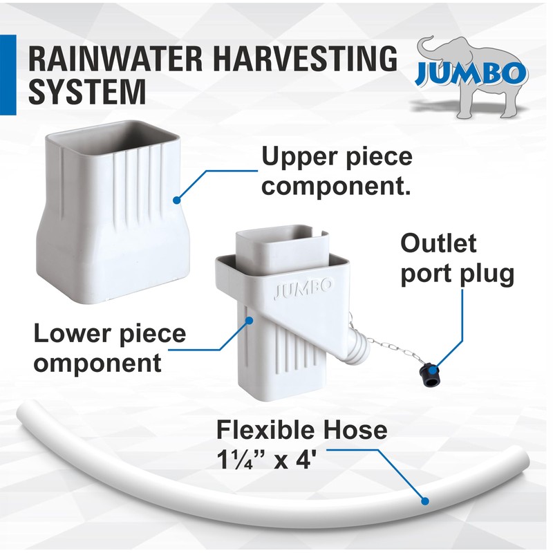 JUMBO Rooftop Rainwater Harvesting System from Downspouts Diverter Size 2”