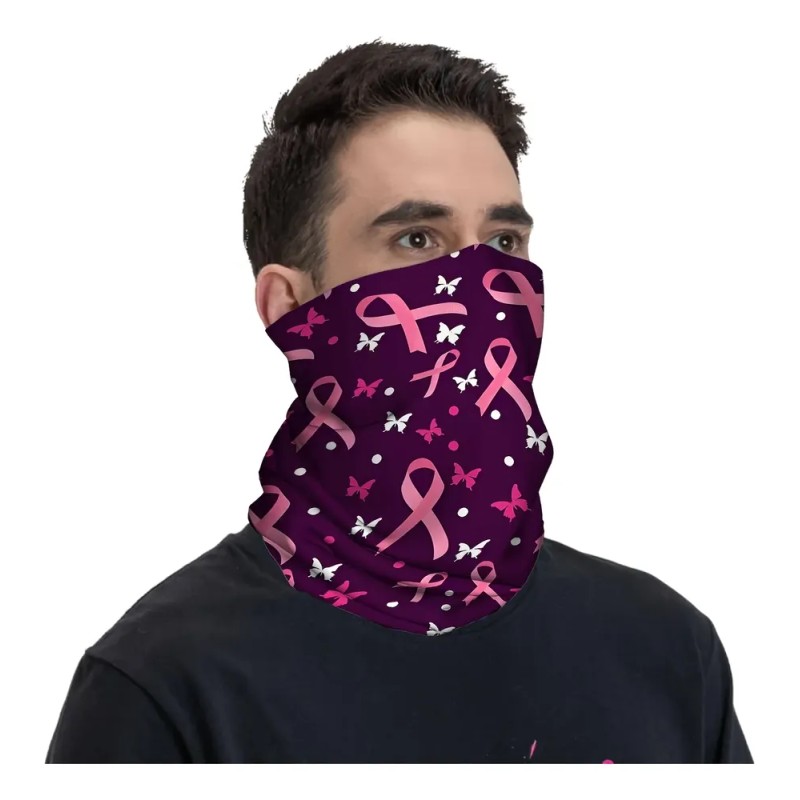 Bufanda De Cinta Morada Con Estampado De Mariposas, Multifun