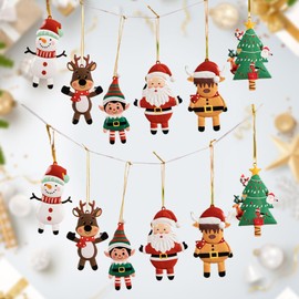 Christmas Tree Ornaments Set of 12 Metal Long-Lasting Festive Holiday Ornament for Seasonal Display-Christmas Party Decorations for Mantel,Shelves, Home Accents