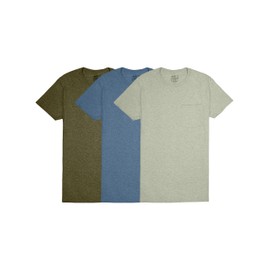 Fruit of the Loom Men's Standard Tee Undershirts, Moisture Wicking & Tag Free, Short Sleeve T-Shirts, Assorted Earth Tones-3 Pack-Pocket