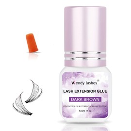 DIY Lash Cluster Glue Individual Eyelash Extension,Strong Hold DIY Waterproof Dark Brown Extension Glue,2-3 Sec Dry,（Dark Brown-5ML）