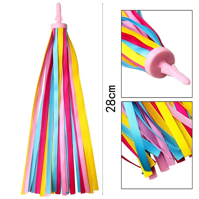 Berglink 1 Pair Children's Bicycle Streamers, Handlebar Colourful Bands Streamer,