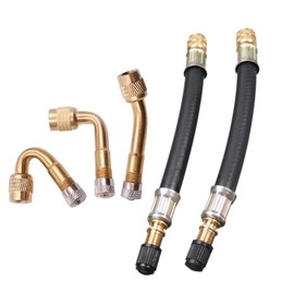 Norhogo Tyre Valve Extension, 3 Pieces Air Tyre Valve Adapter, Tyre Valve Extension Manifold with 2 Pieces Tyre Valve Extension, for Car, Motorcycle, Scooter, Bicycle