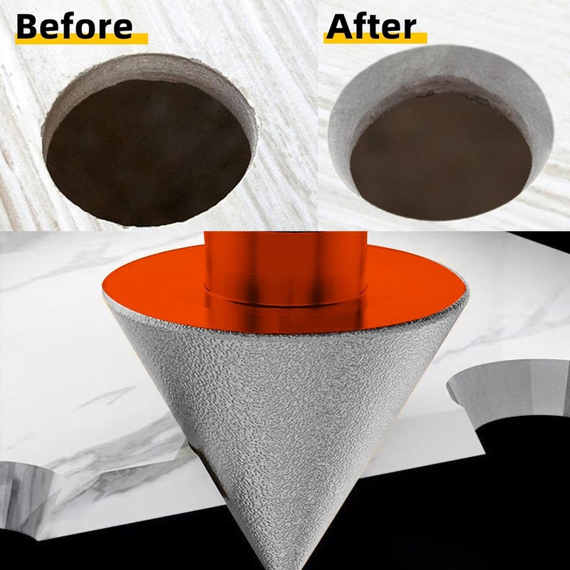 3 Pcs Diamond Beveling Chamfer Bits Set - 50mm Chamfer