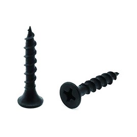 #6 x 1" Wood Screw 50PCS Black Phosphate Coated Stainless Flat Truss Head Fast Self Tapping Drywall Screws by SG TZH