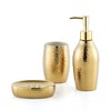 Gold Bathroom Accessory Set - 3 Piece Decorative Ceramic Bathroom