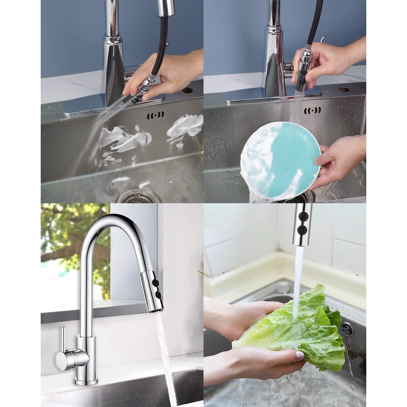 Hibbent Pull Out Sink Sprayer, 2 Function Kitchen Faucet Head,