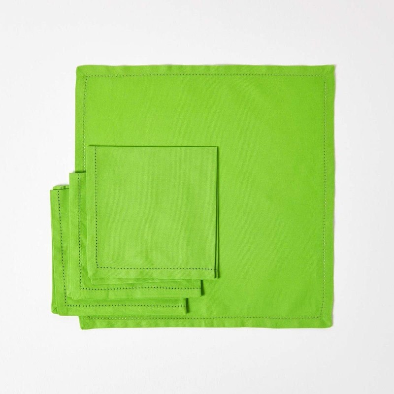HOMESCAPES - Set of 4 - Napkins - Lime Green