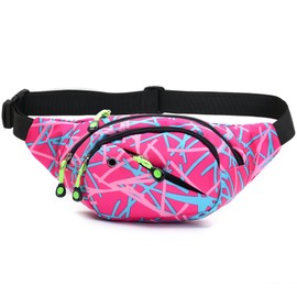 80s 90s Fanny Pack for Women Men Retro Cool Design Crossbody Bag Adjustable Belt Bum Chest Waist Bag Hip Pouch for Running Hiking Beach Travel Concert, Black, One Size, Pink