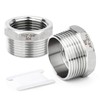 TAISHER 2 Pieces 304 Stainless Steel Reducing Hex Socket 1-1/2"