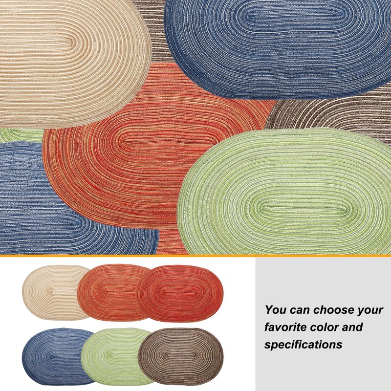 HARFINGTON 4pcs Oval Braided Placemats 20" Non-Slip Oval Table Mats