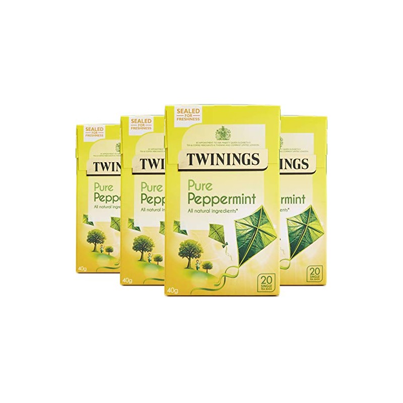 Twinings Pure Peppermint 80 Tea Bags (Multipack of 4 x