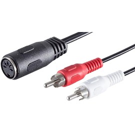 1aTTack.de 1 x 0.2 m 5-Pin DIN Female to 2 RCA Male (Mono) High-Quality Audio Adapter Cable Moulded Connectors Nickel-Plated Contacts Perfect for HiFi Music Systems Studio Equipment