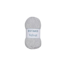 Estako Velvet Chenille Blanket amigurumi Yarn for Crocheting and Knitting Super Bulky 100 gr (132 yds) (1120 - Light Grey)