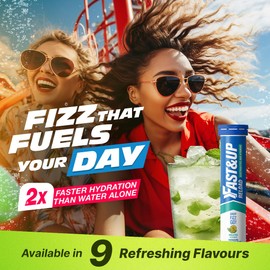 Fast&Up Reload – Mojito Flavour – 20 Effervescent Tablets – Instant Electrolytes for Rapid Hydration & Energy - Added Vitamin C & B12 for Performance, Wellbeing, Travel & Recovery – Vegan