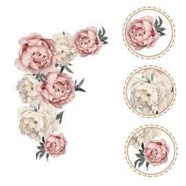 ORFOFE 1Sheet Peony Wall Sticker Decal Removable Wall Decal Stickers for Living Room Sofa Background Decor Boho Floral Wall Decor Sticker for Home Decoration
