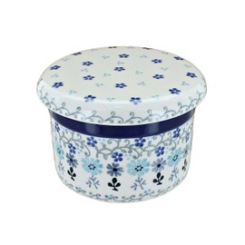 Blue Rose Polish Pottery Celeste French Butter Dish