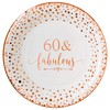 Crisky 60 Fabulous Disposable Plates for Women 60th Birthday Decorations
