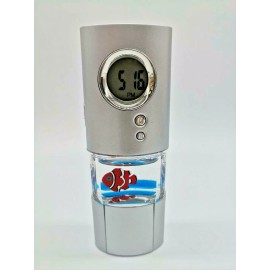 88 Liquid Aquarium Clown Fish Desk Clock Alarm Calendar Torch Light Multi-function