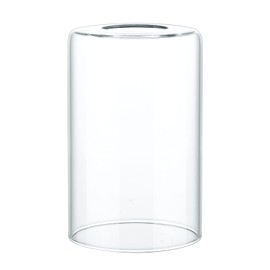 Skelang Clear Lip-less Glass Lamp Shade, Cylindrical Light Cover with Fitter Opening, Replacement for Chandelier, Bathroom Vanity Light, Pendant, Pack of 2
