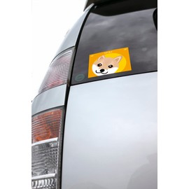 Staring Shiba [Red] Shiva Dog Sticker Orange Back Ver.2 MK-2