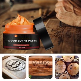 Horuili® Wood Fuel Paste Gel 120 ml Easy to Apply Fuel Paste, Wood Craft Fuel Paste, Multifunctional DIY Pyrography for Wood, Paper, Leather, Fabric