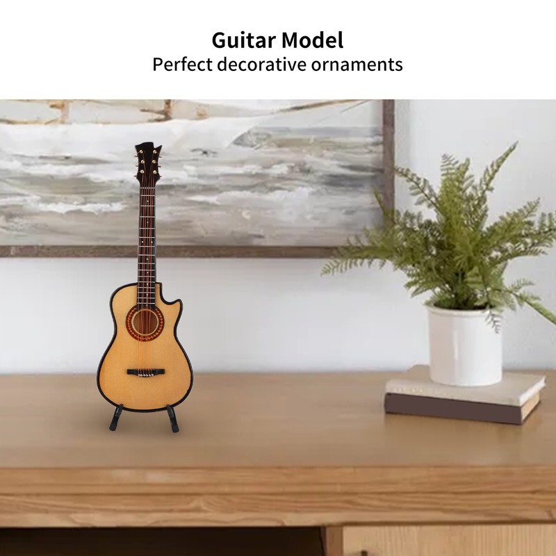 Minature Guitar Model Wooden Mini Musical Instrument Guitar Replica with