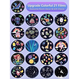 21 Sets of Films, Projector Night Light for Kids Bedroom, Ceiling, Kids Night Light Projector, Remote Control & Bluetooth Speaker, Rechargeable Music Timer Star Lamp for Girls, Birthday, Christmas